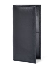 Black 100% Leather Long Wallet