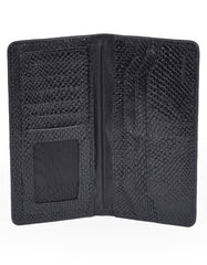 Black 100% Leather Long Wallet