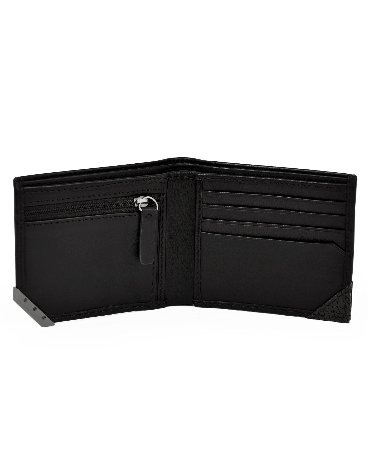 Black Plain 100% Leather Wallet