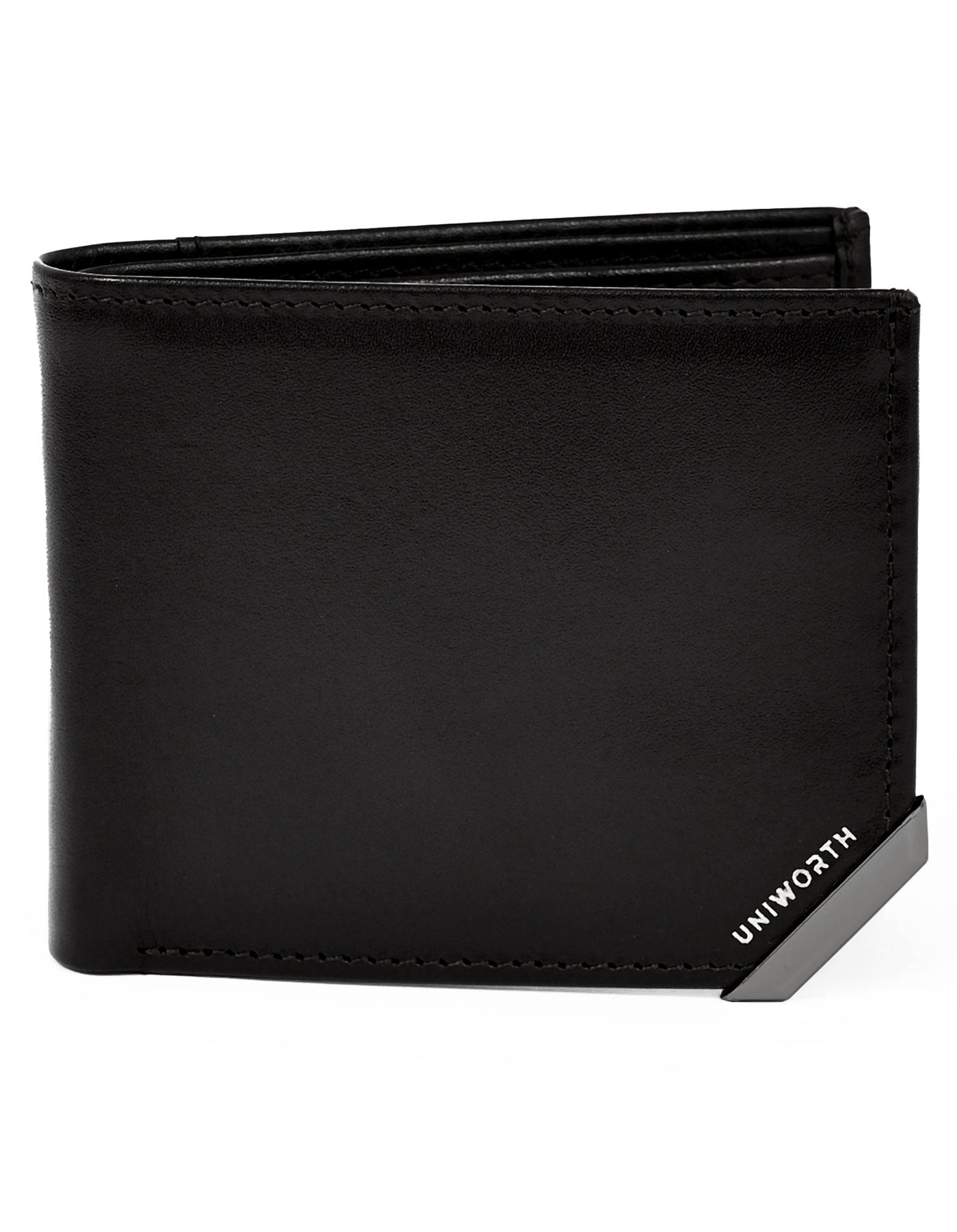 Black Plain 100% Leather Wallet