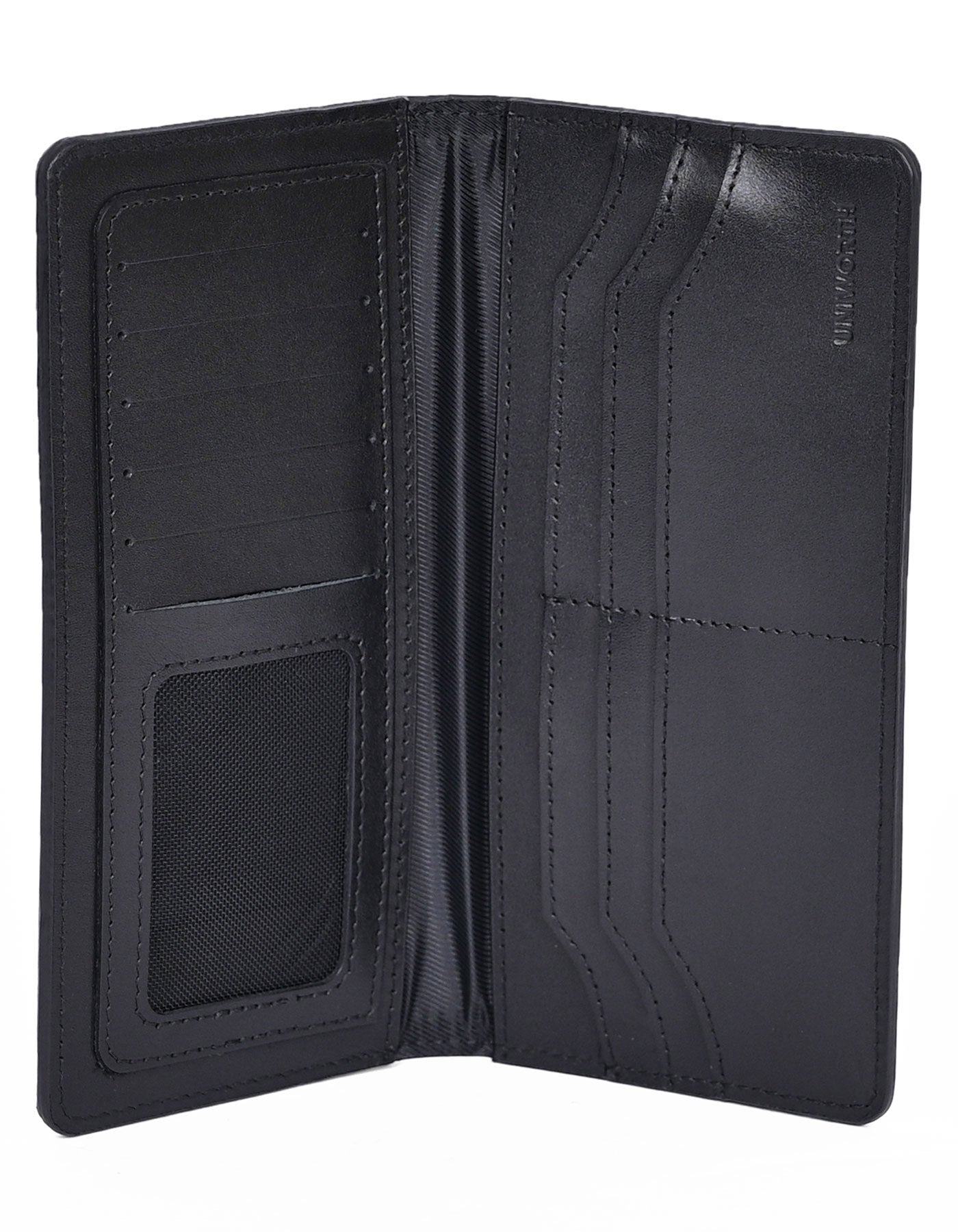 Black 100% Leather Long Wallet