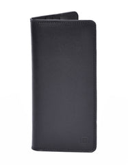Black 100% Leather Long Wallet