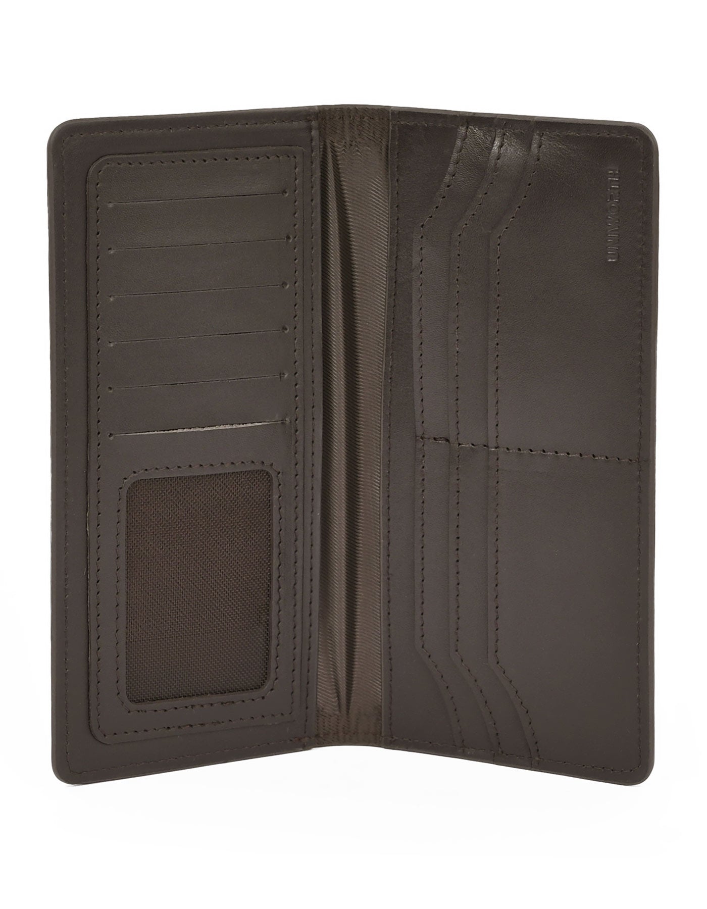 Brown 100% Leather Long Wallet