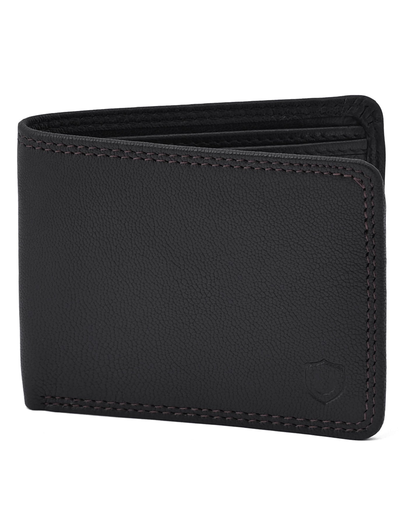 Black Plain 100% Leather Wallet