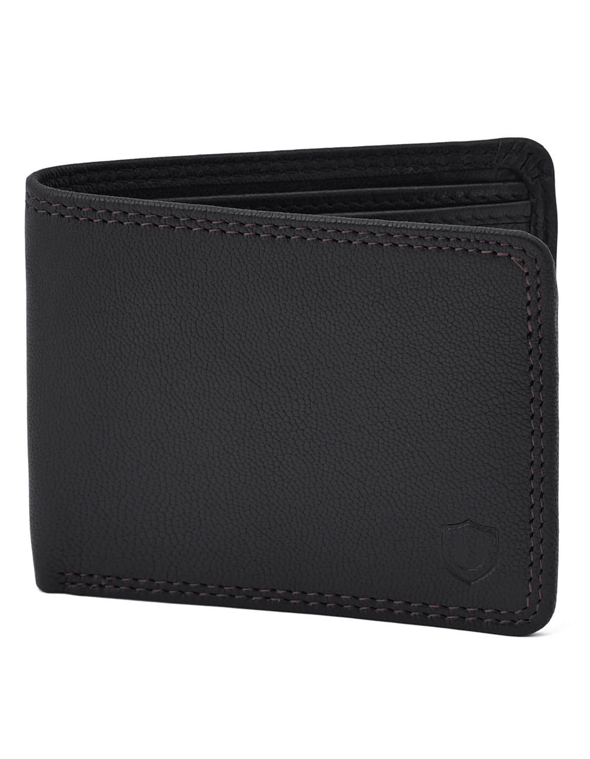 Black Plain 100% Leather Wallet