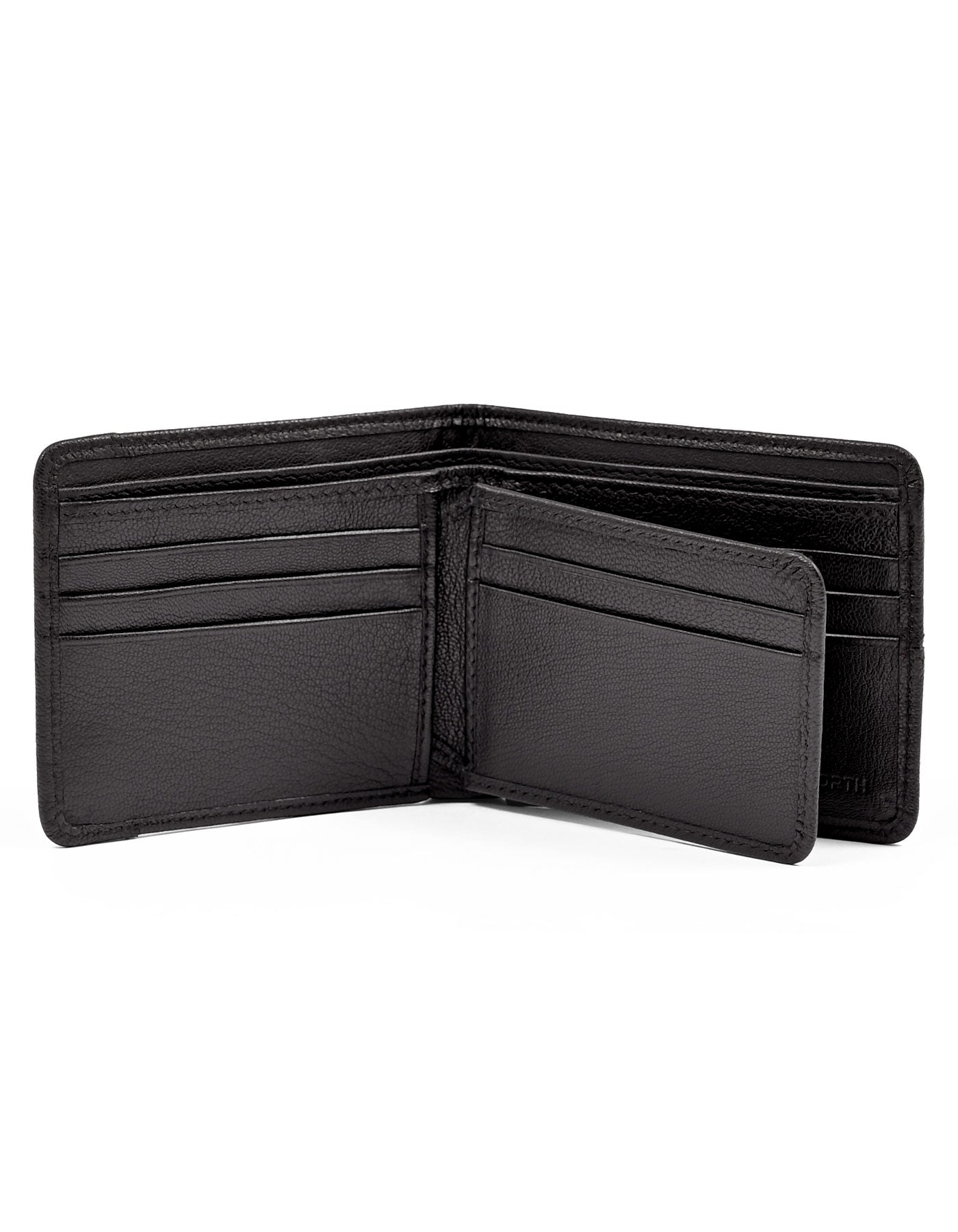 Black Texture 100% Leather Basic Wallet