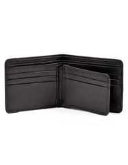 Black Texture 100% Leather Basic Wallet