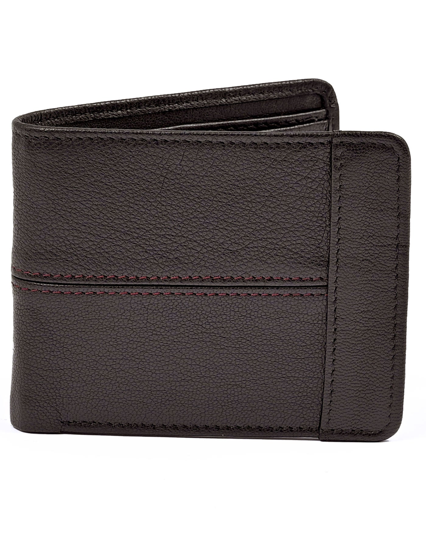 Black Texture 100% Leather Basic Wallet