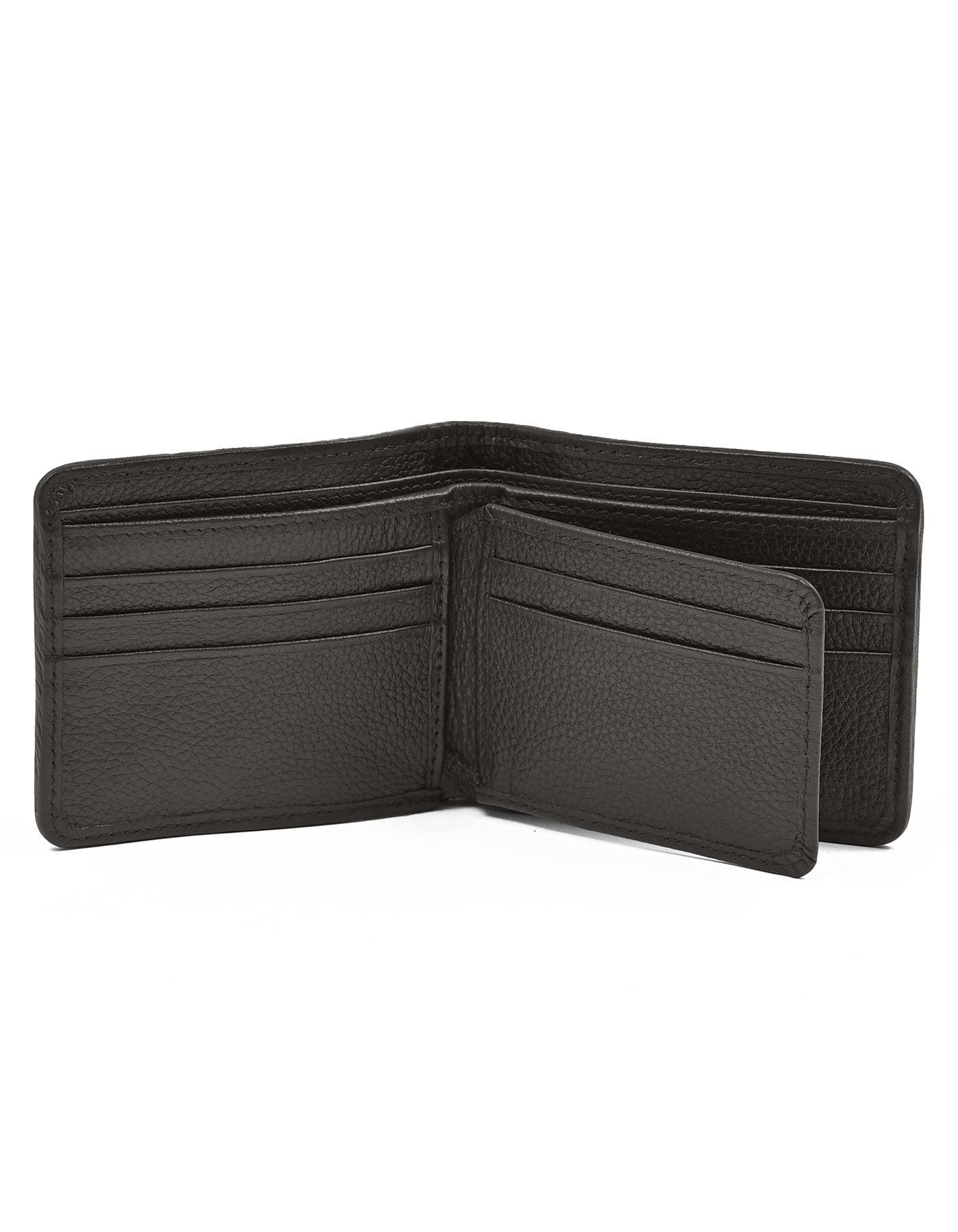 Black Texture 100% Leather Basic Wallet