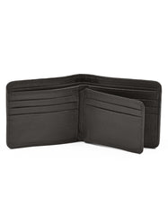 Black Texture 100% Leather Basic Wallet