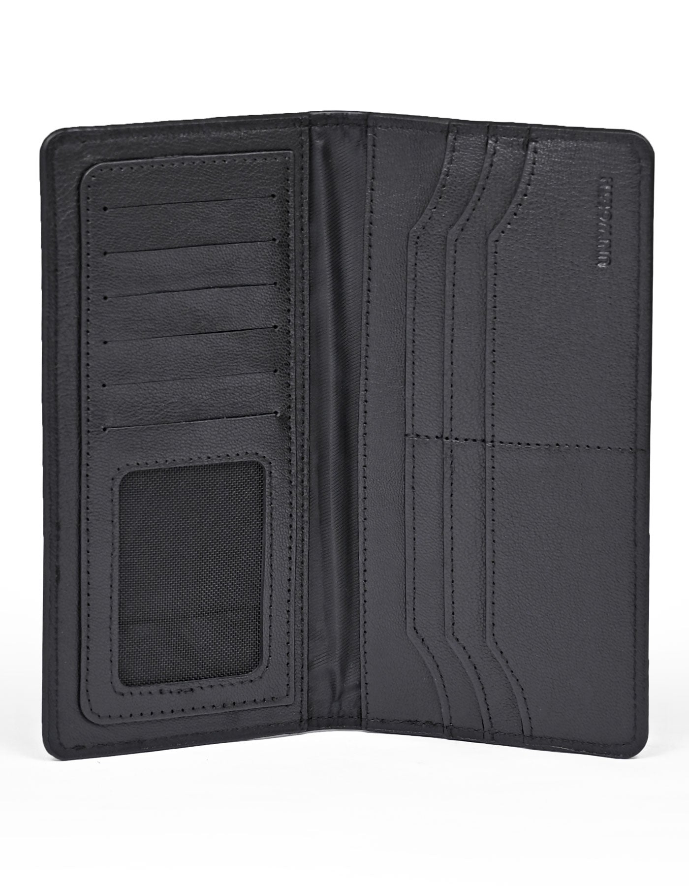 Black Texture 100% Leather Basic Wallet