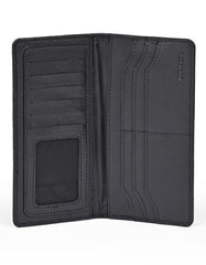 Black Texture 100% Leather Basic Wallet