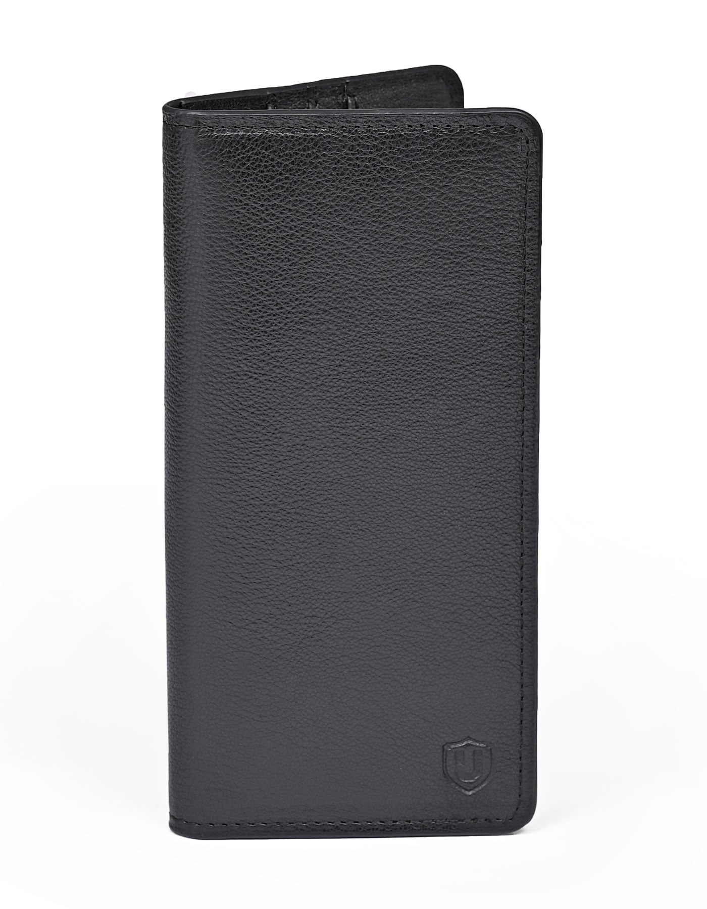 Black Texture 100% Leather Basic Wallet