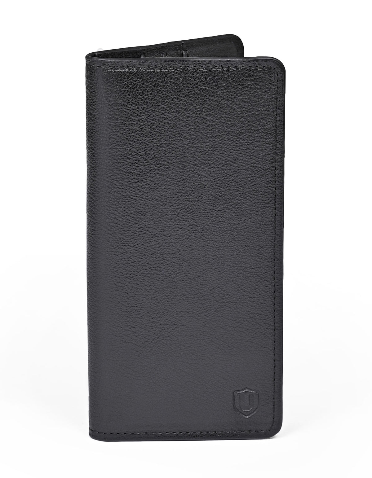 Black Texture 100% Leather Basic Wallet