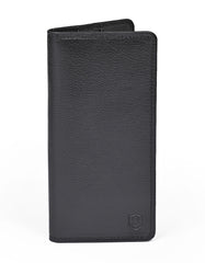 Black Texture 100% Leather Basic Wallet