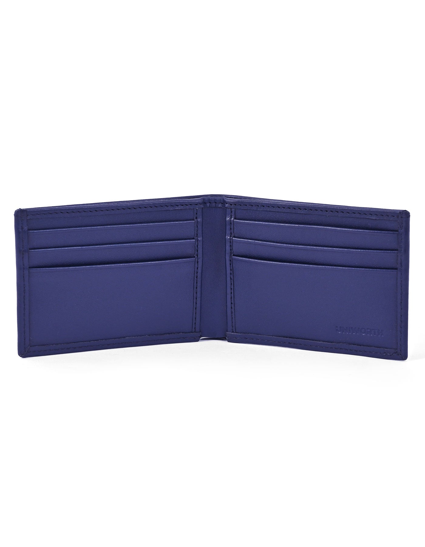 Blue Plain 100% Leather Wallet