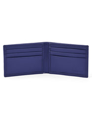 Blue Plain 100% Leather Wallet