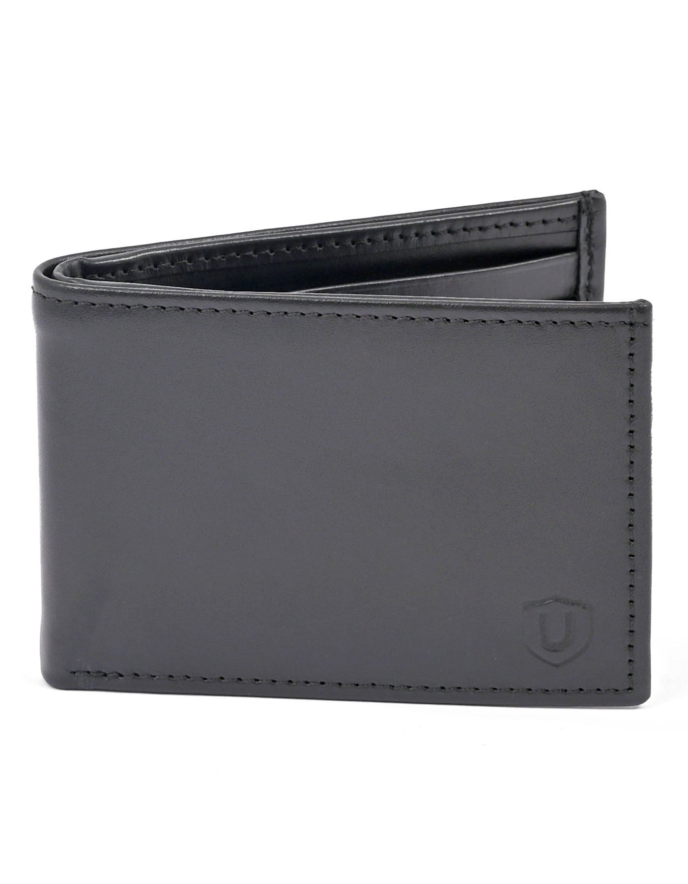 Black Plain 100% Leather Wallet