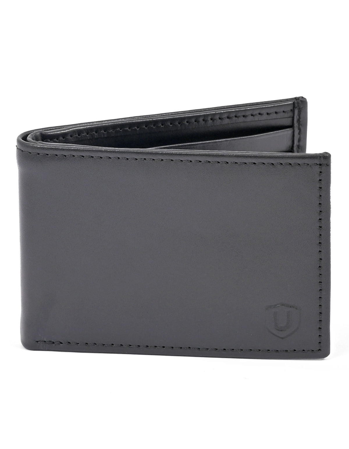Black Plain 100% Leather Wallet