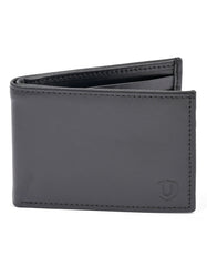 Black Plain 100% Leather Wallet