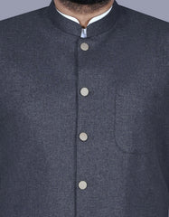 Charcoal Plain Waist Coat WC2519-6C-36