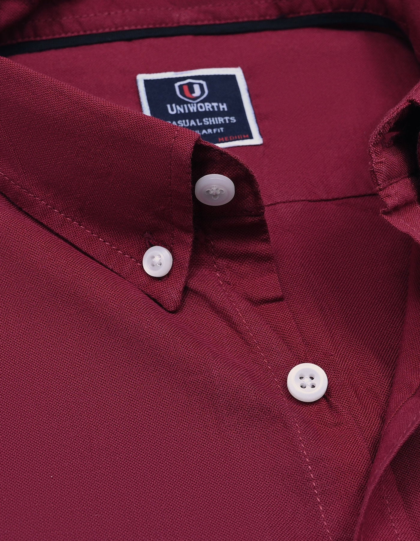 Maroon Embriodery Plain Casual Shirt CS2415R-XL