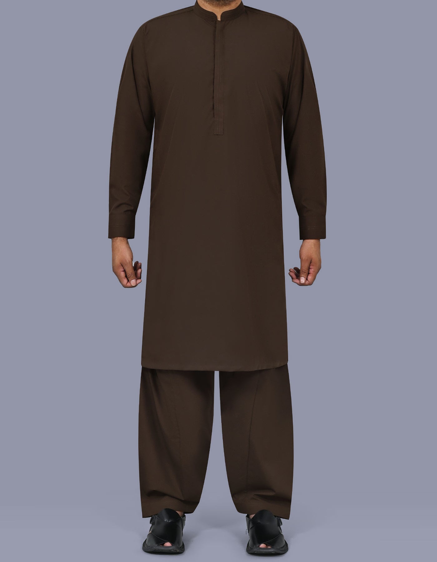 Chocolate Plain Kameez Shalwar KS26102R-XS