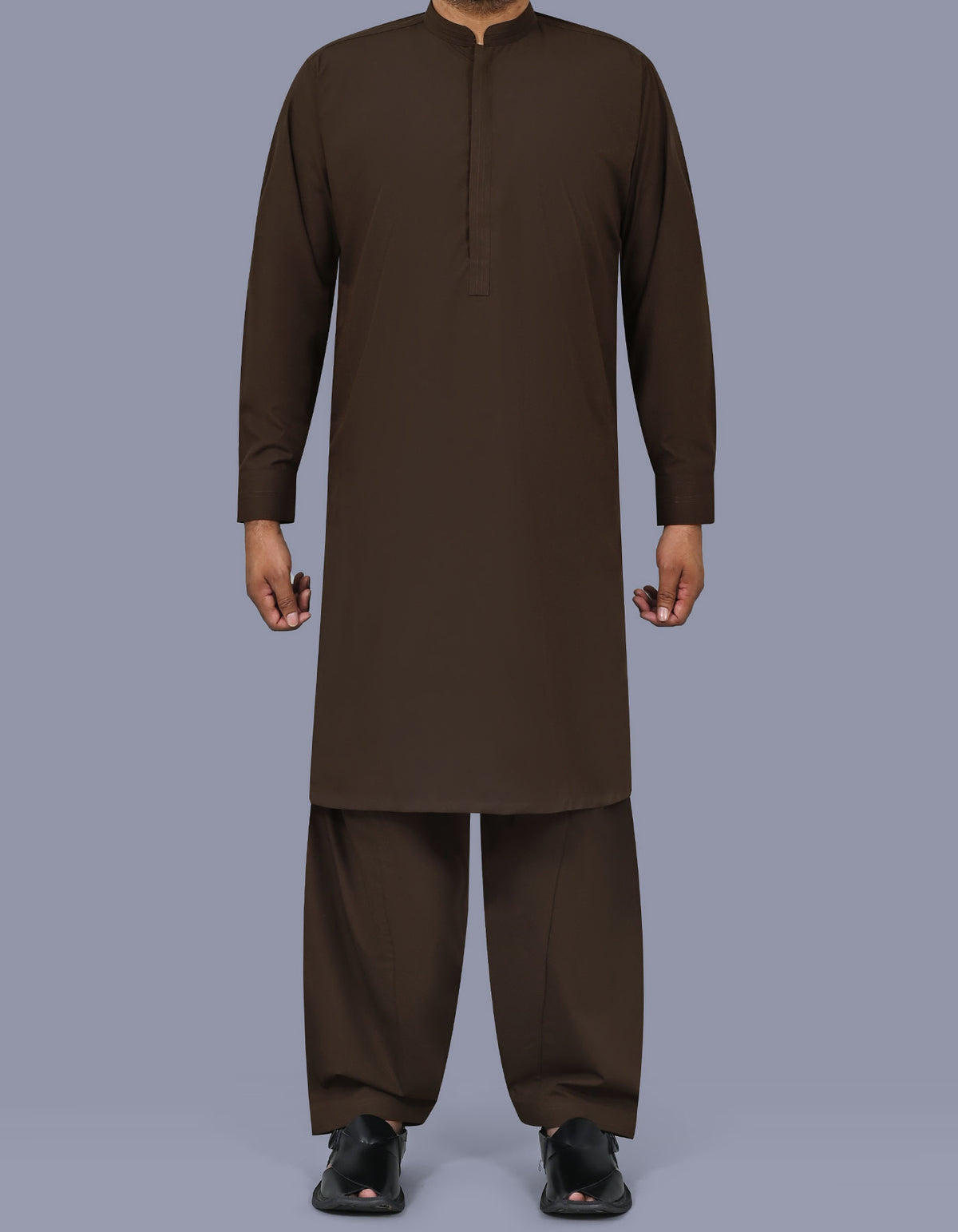 Chocolate Plain Kameez Shalwar KS26102R-XS