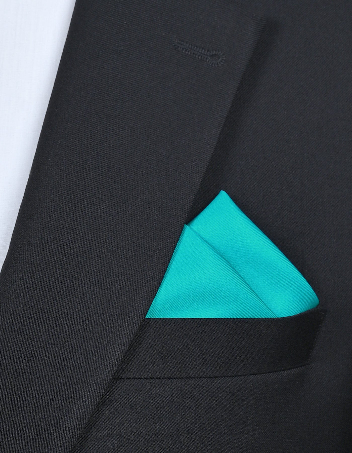 Turquoise Plain Pocket Square