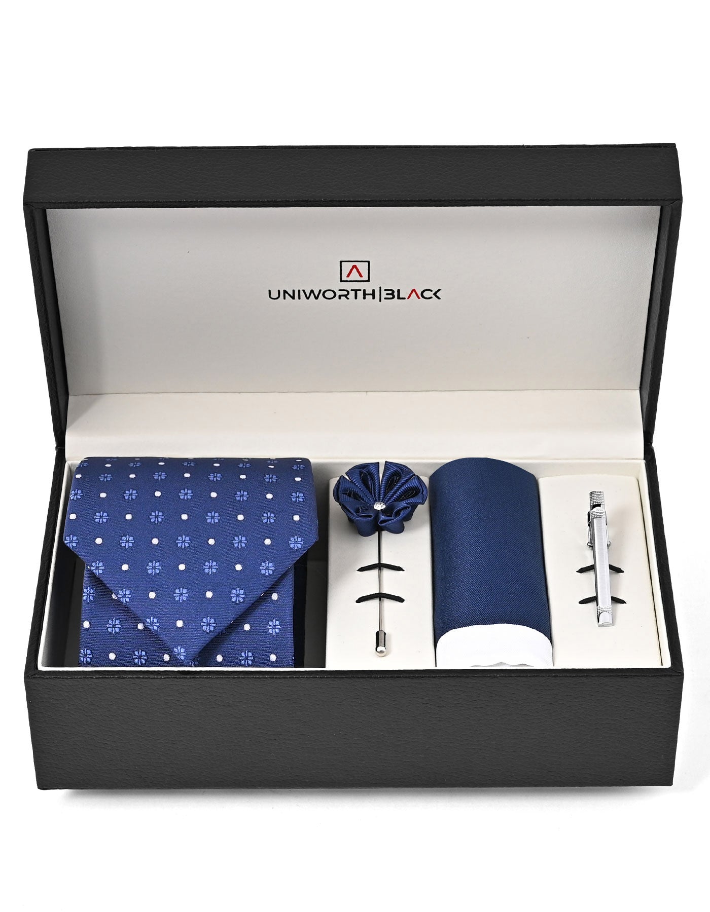Navy Geometric Men Accessories Box