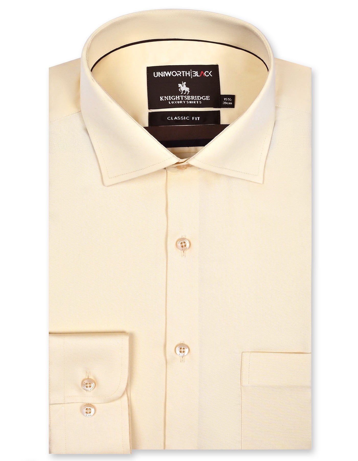 Plain Cream Classic Fit Shirt FS2274-1RF-14.5