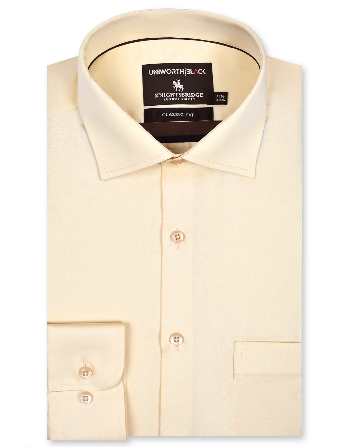 Plain Cream Classic Fit Shirt FS2274-1RF-14.5