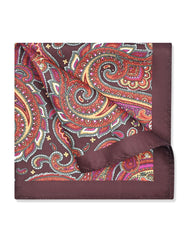 Rust Paisley Pocket Square