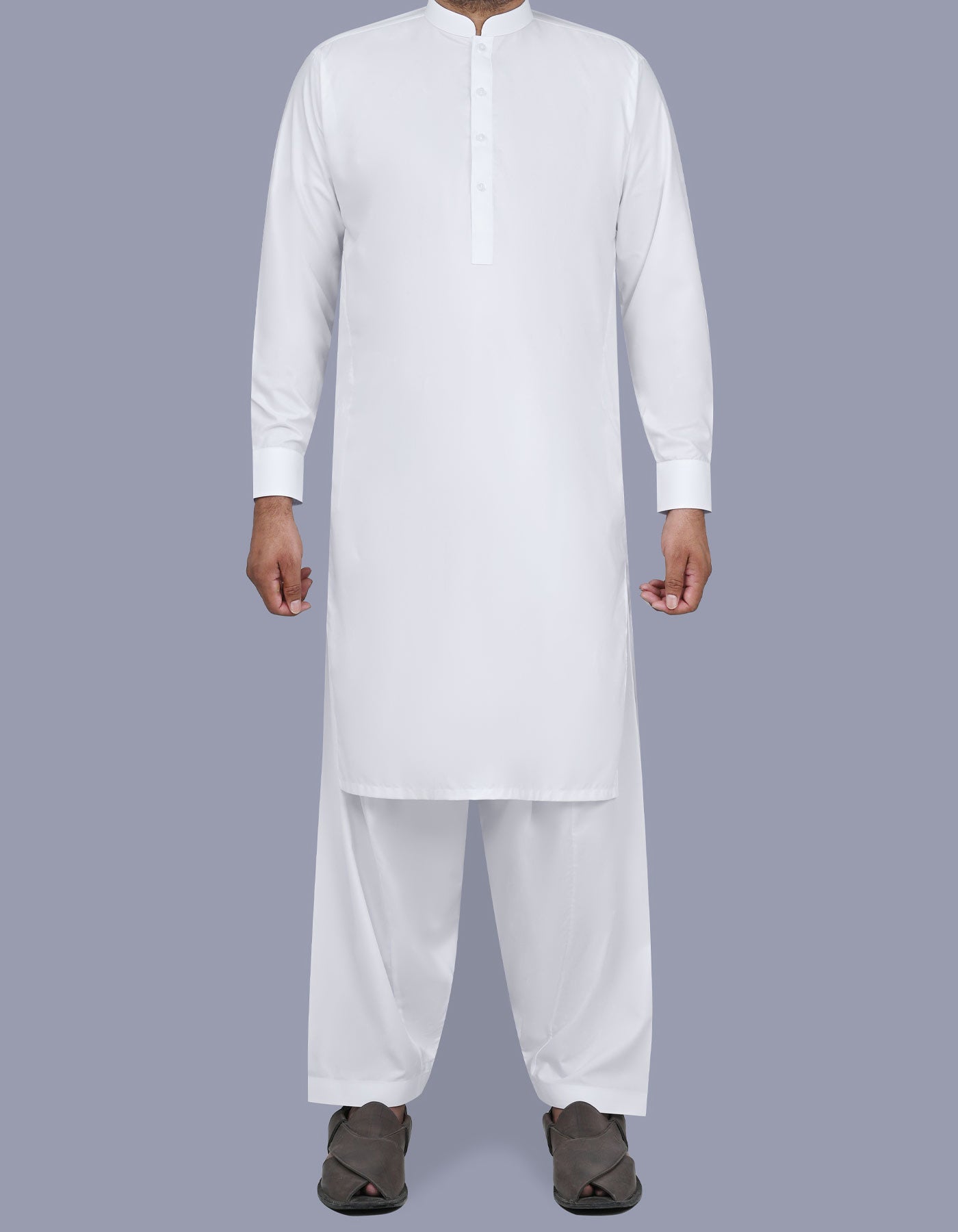 White Plain Kameez Shalwar KS2516-3R-XS