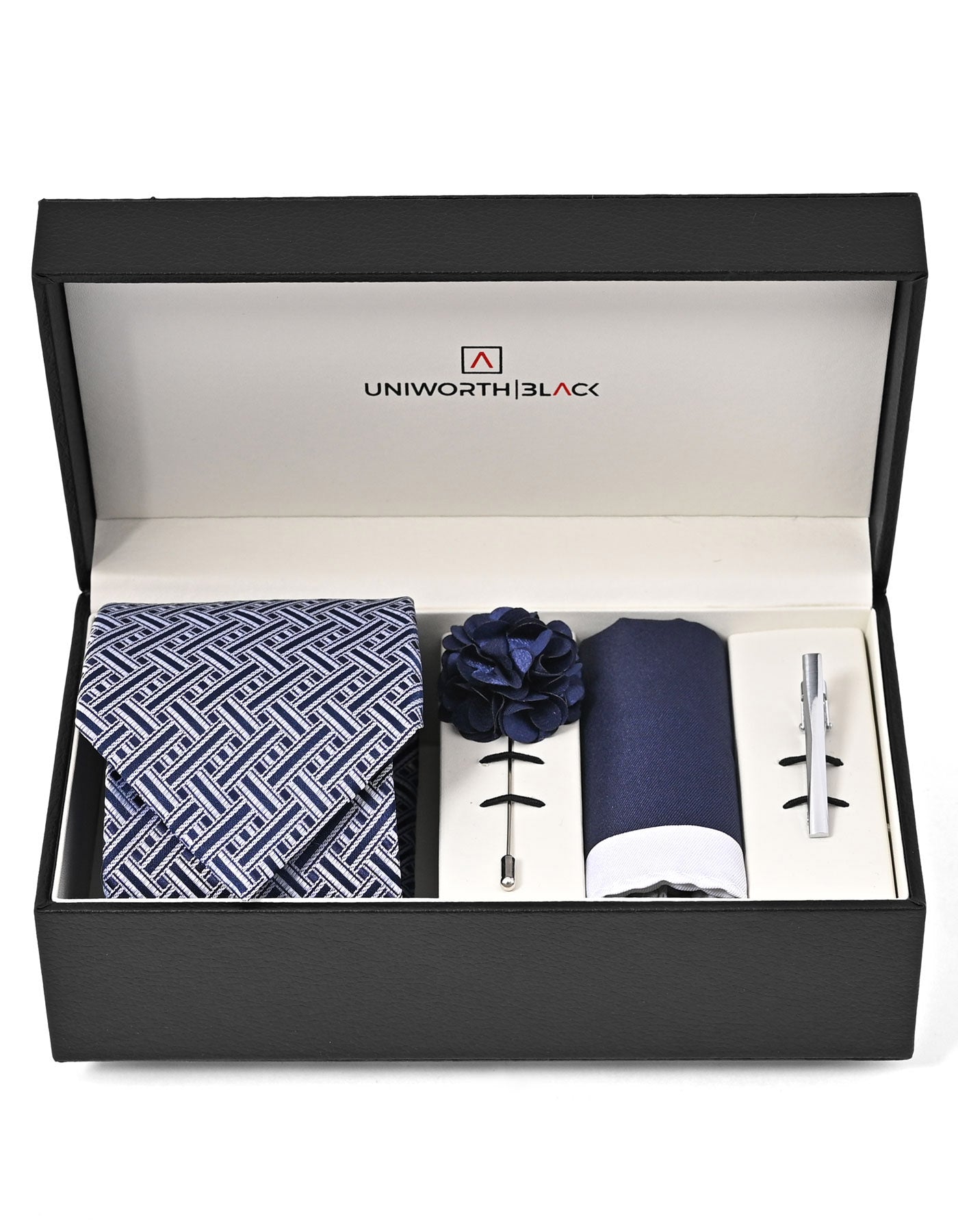 Navy Geometric Men Accessories Box