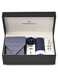 Navy Geometric Men Accessories Box