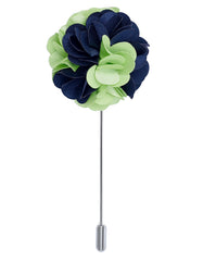 Navy Floral Coat Lapel Pin
