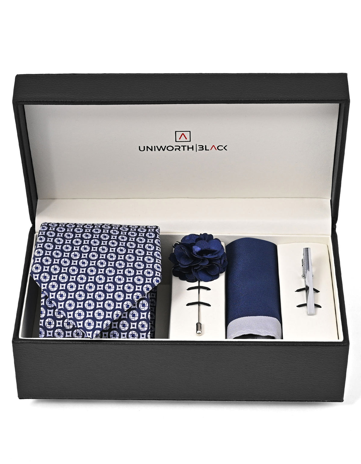 Navy Geometric Men Accessories Box