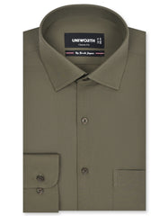 Plain Army Green Classic Fit Shirt FS1657-2RF-14.5
