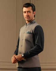 Grey Plain Waist Coat WC2422-3C-34