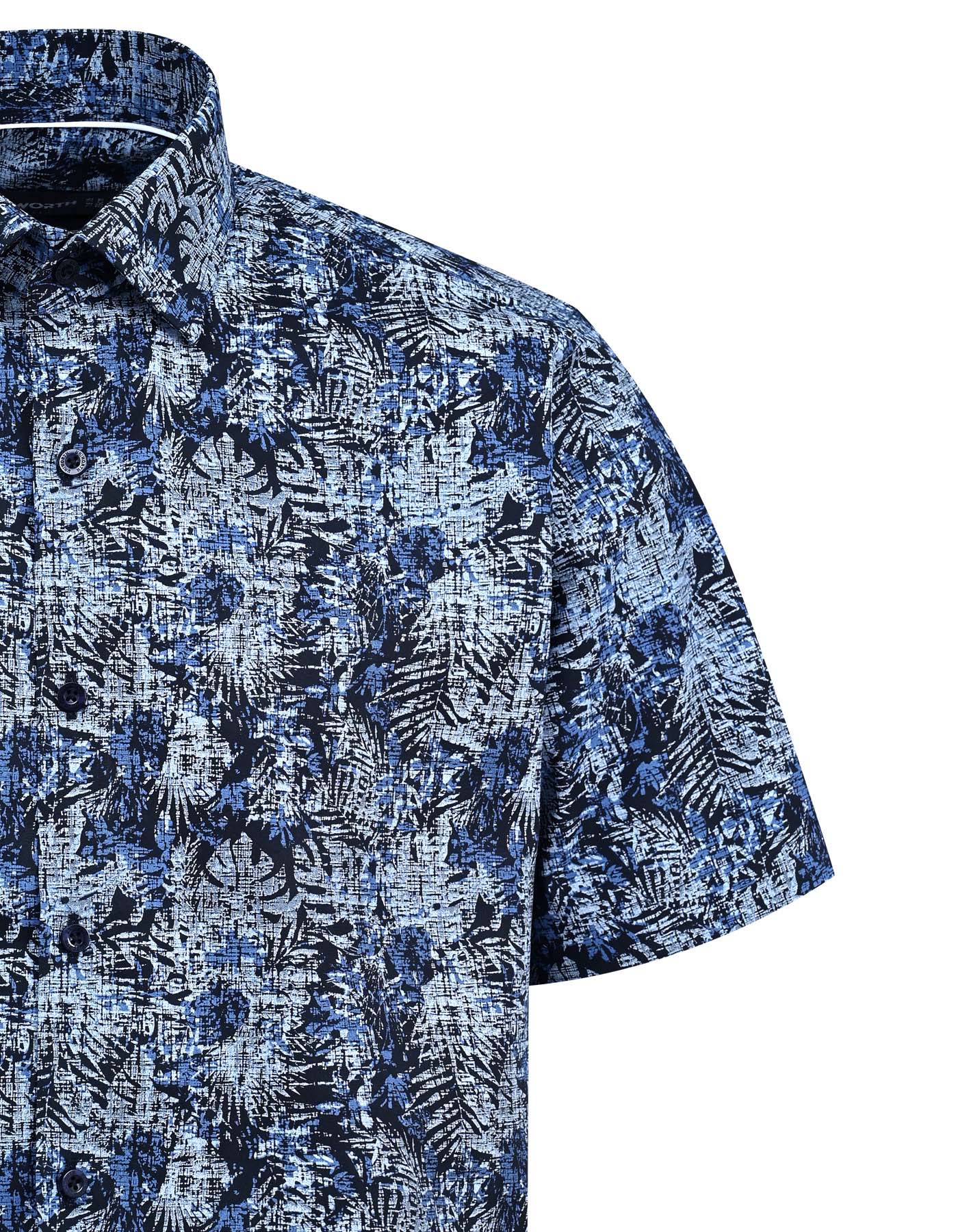 Printed Black Classic Fit Shirt FS830RH-15.5