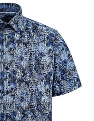 Printed Black Classic Fit Shirt FS830RH-15.5