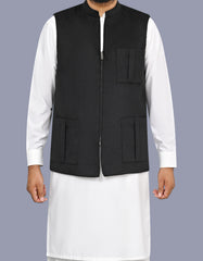 Black Plain Waist Coat WC2619S-34
