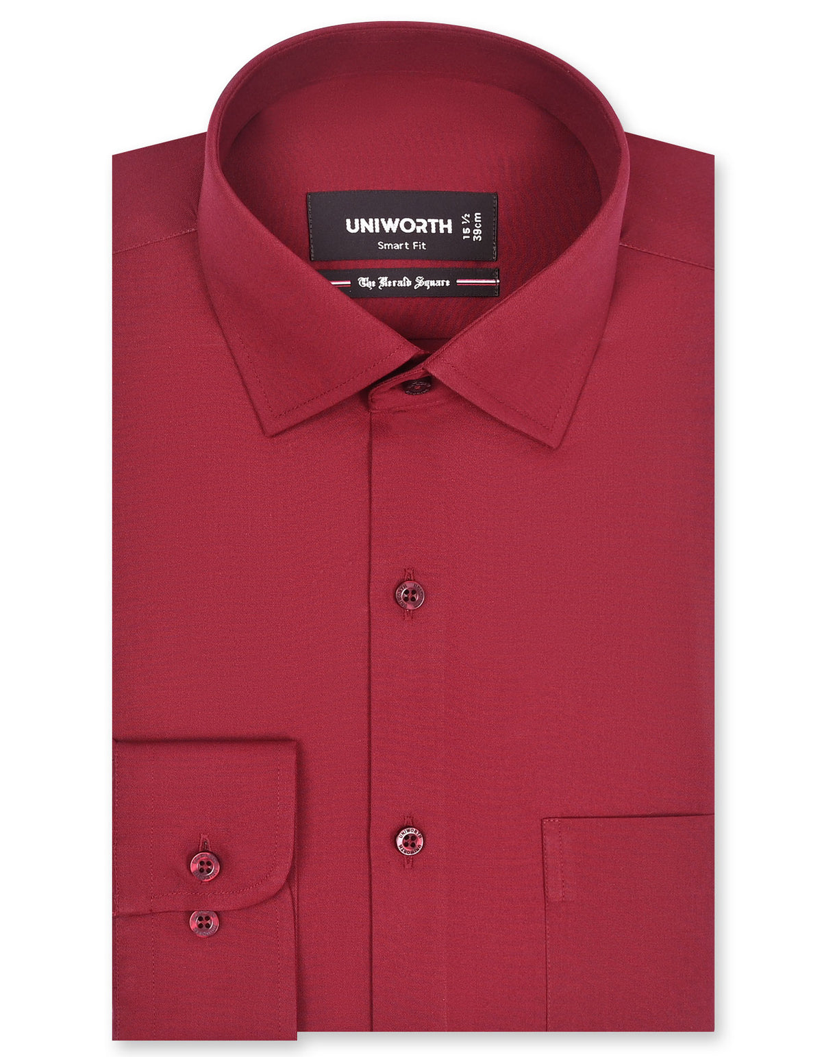 Plain Maroon Tailored Smart Fit Shirt FS1655-2SF-14.5