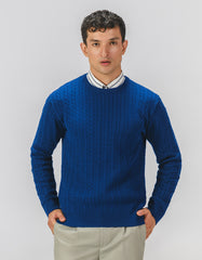 E Blue Texture Pull Over SFA2503-2-M