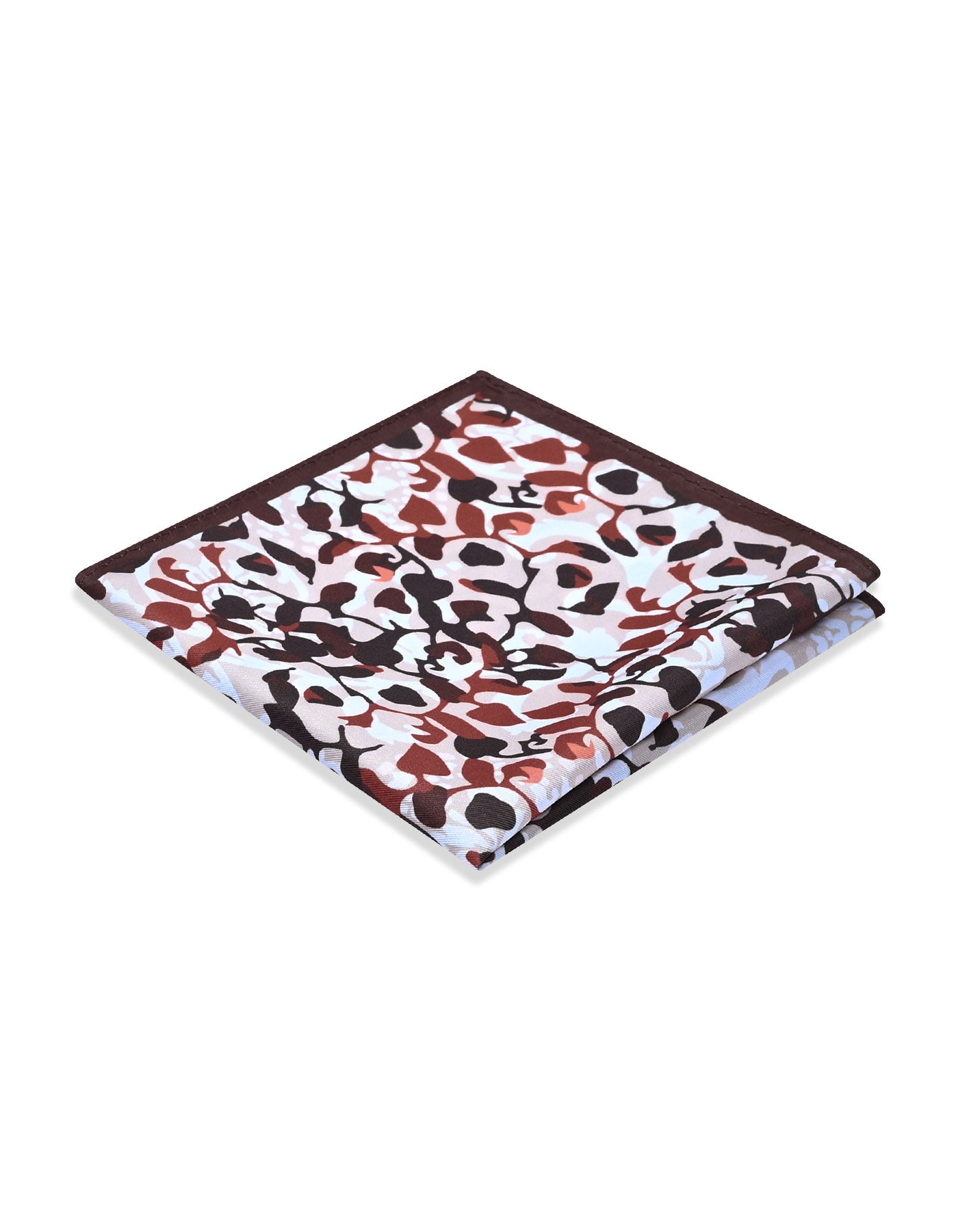Brown Floral Pocket Square