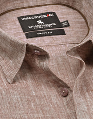Plain L Brown Tailored Smart Fit Shirt FS2418-2SF-15