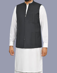 Black Plain Waist Coat WC2622C-38