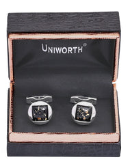 Black Circle Cufflink