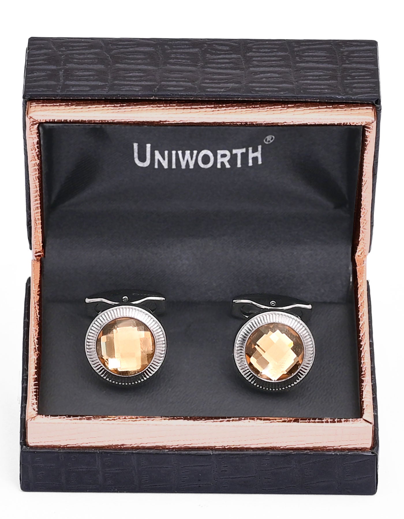 Brown Circle Cufflink